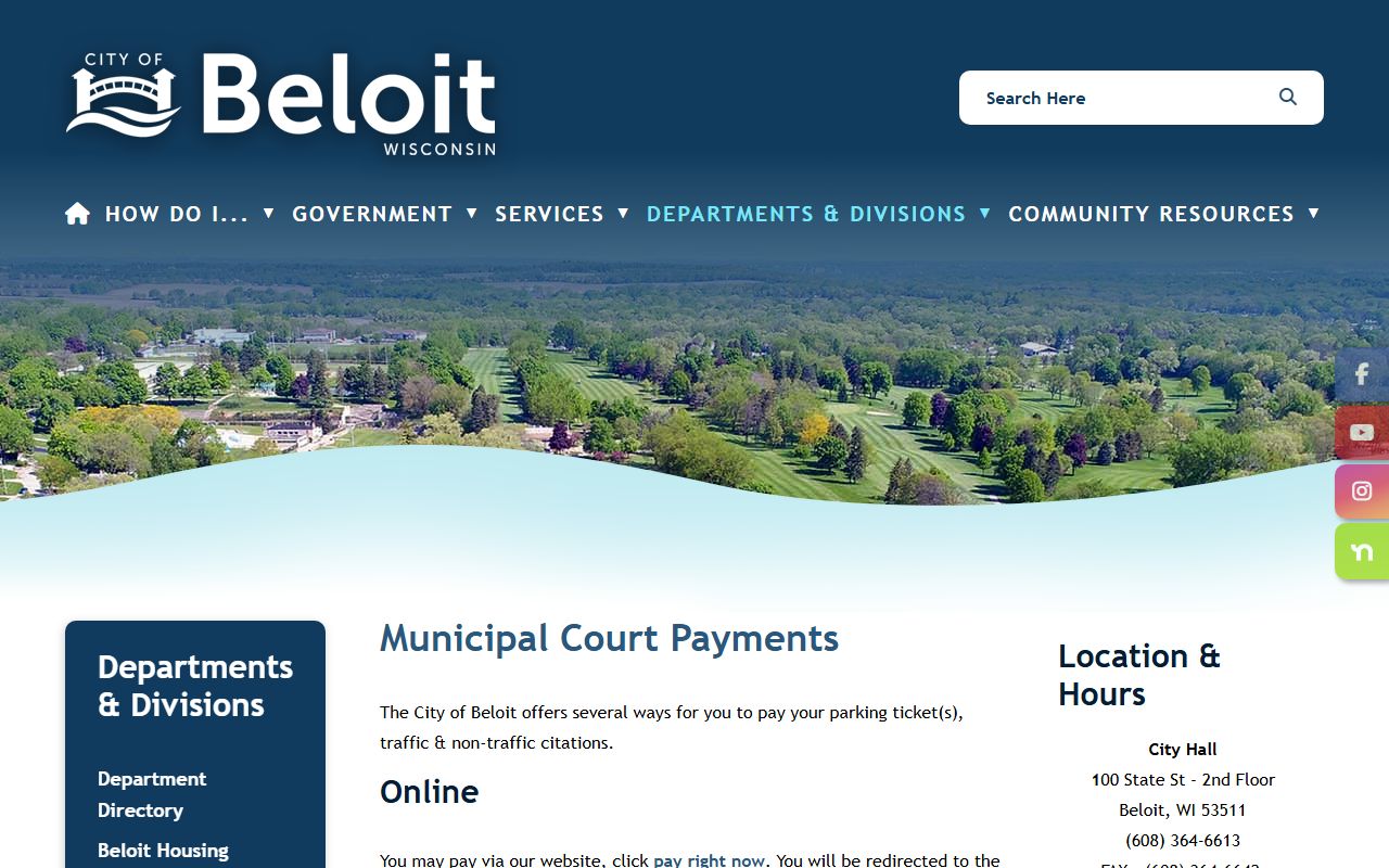 Beloit Traffic Court Records payment page