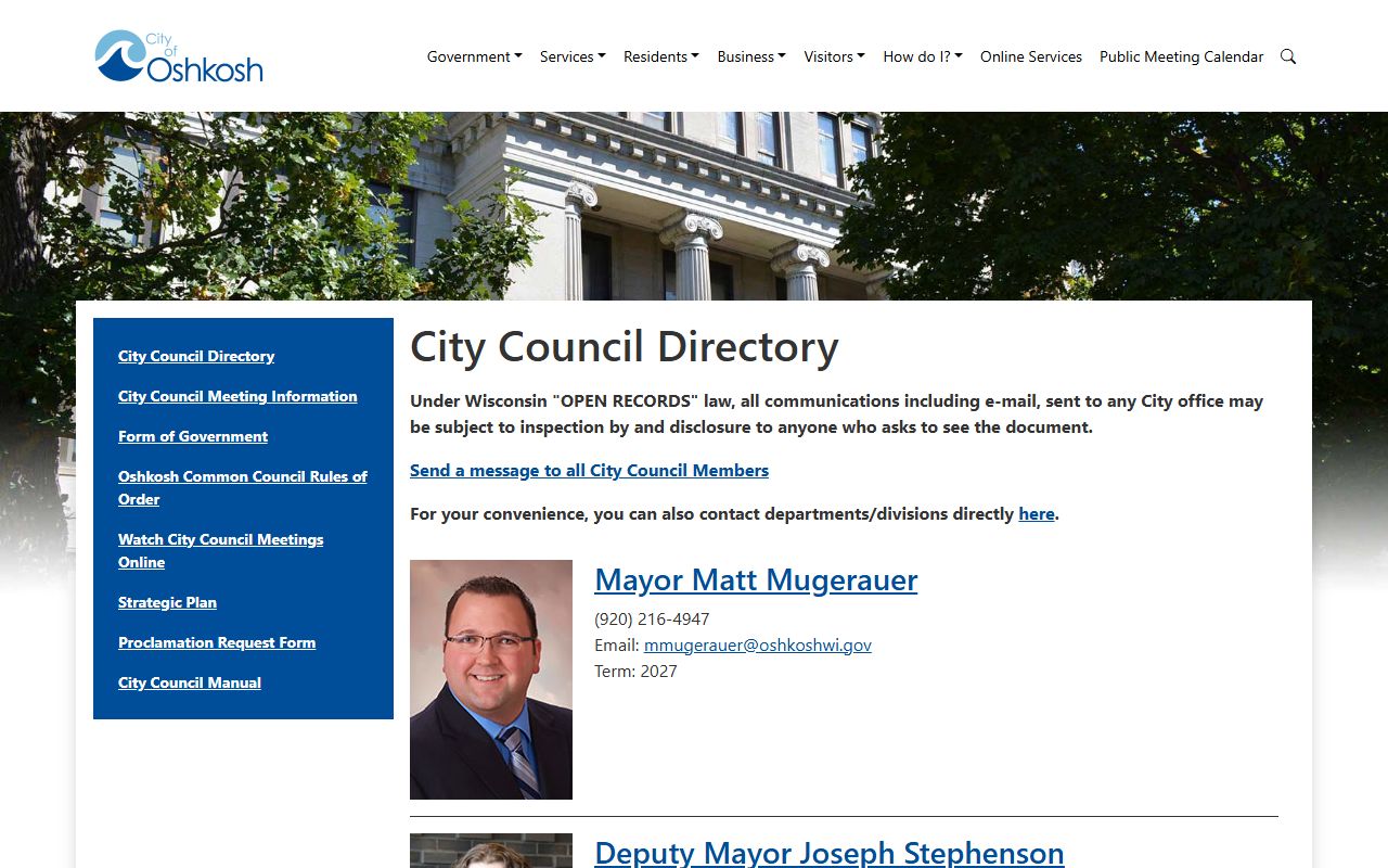 Oshkosh Traffic Court Records city resources page