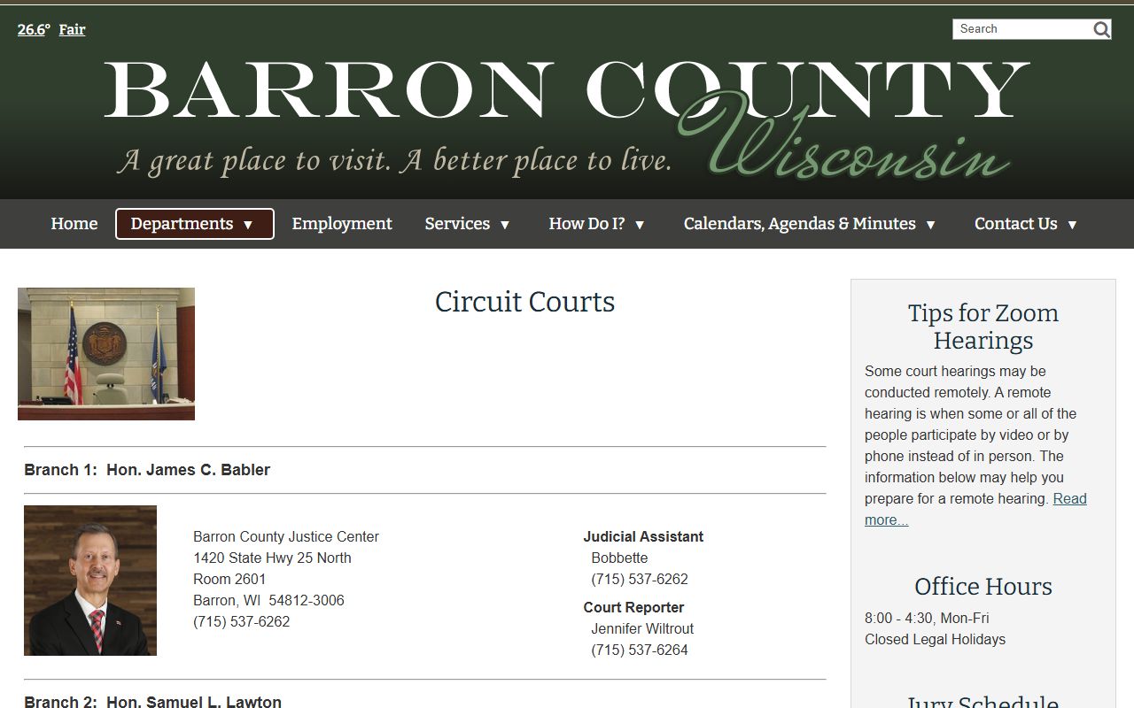 Barron County Traffic Court Records circuit court