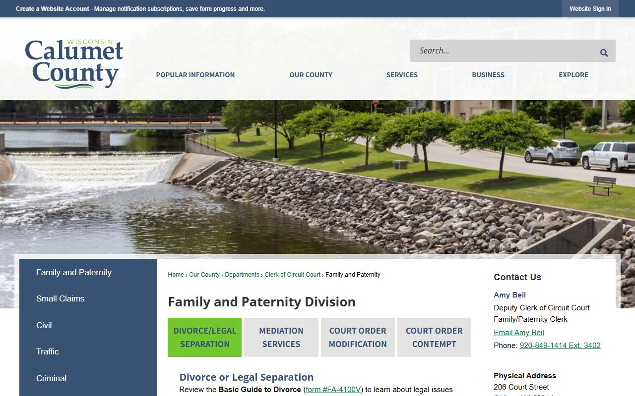 Calumet County Traffic Court Records family and paternity image