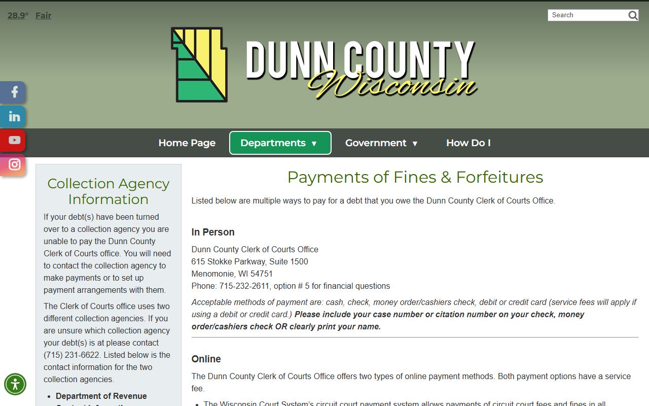 Dunn County Traffic Court Records payment office