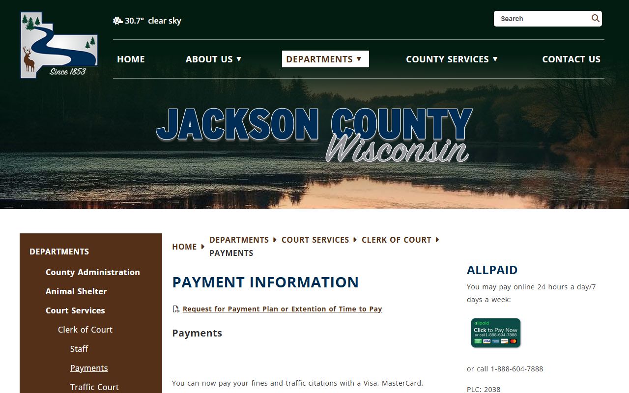 Jackson County Traffic Court Records payment image