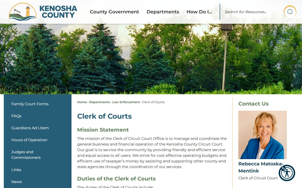 Kenosha County Traffic Court Records clerk office
