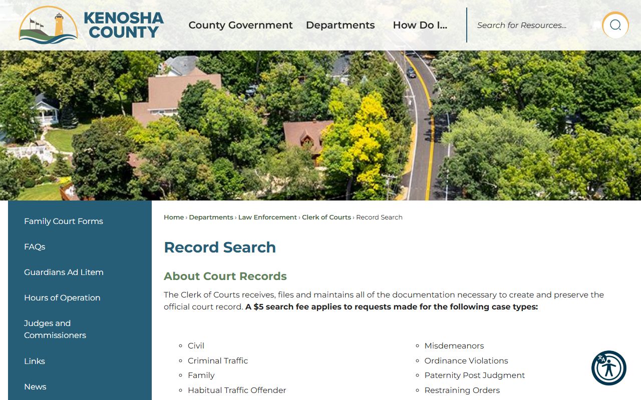 Kenosha County Traffic Court Records record search