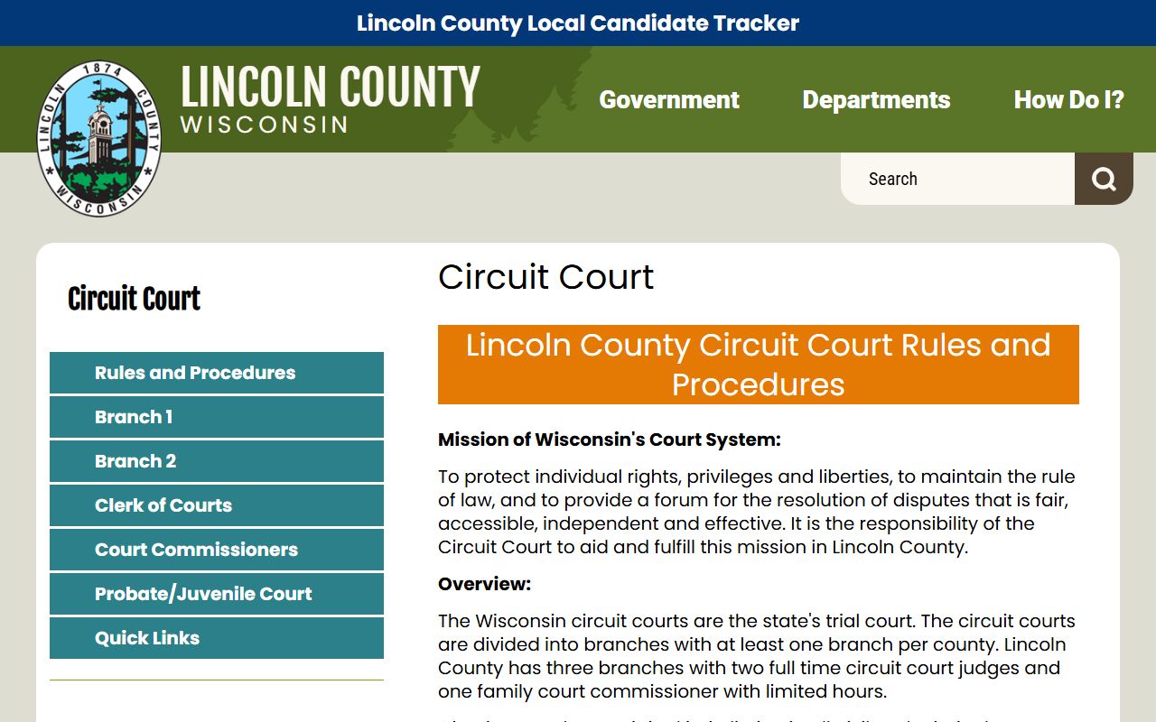 Lincoln County Traffic Court Records circuit court