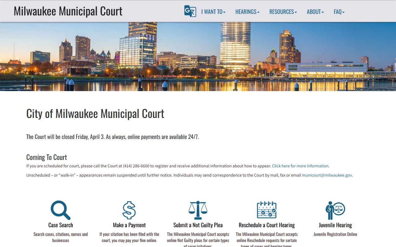 Milwaukee County Traffic Court Records and Milwaukee Municipal Court boundary