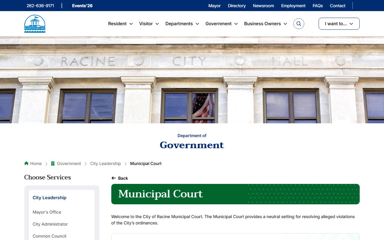 Racine County Traffic Court Records municipal court reference