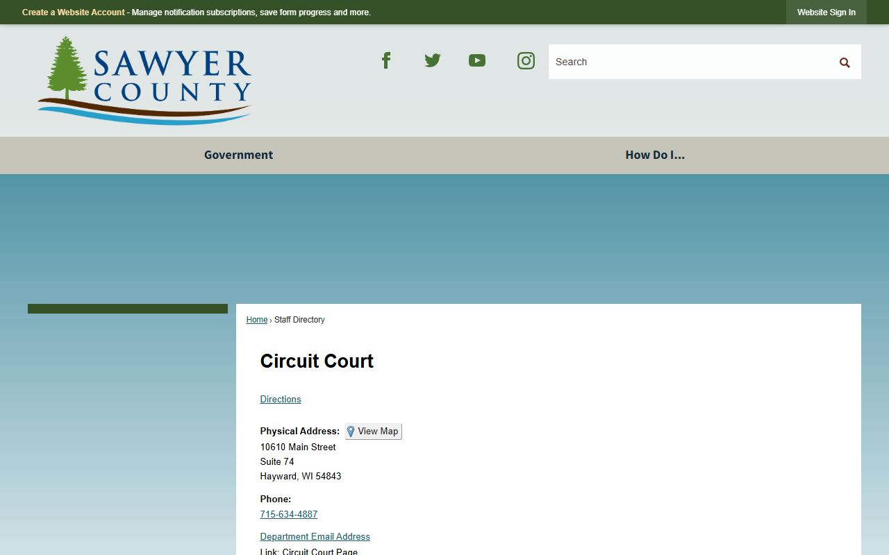 Sawyer County Traffic Court Records clerk office