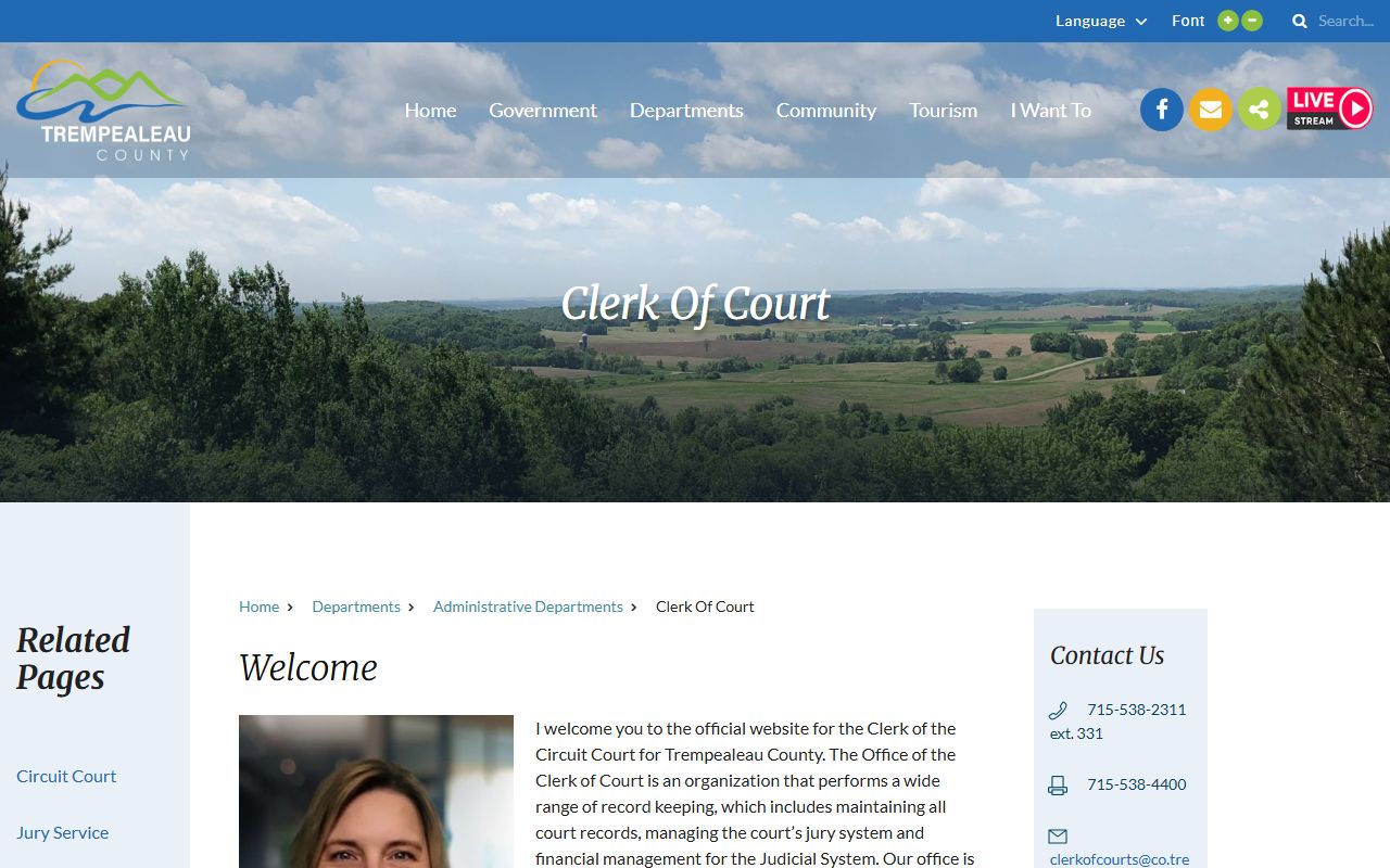 Trempealeau County Traffic Court Records clerk office