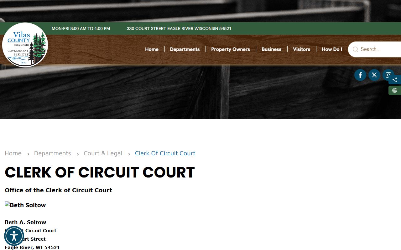 Vilas County Traffic Court Records clerk of circuit court