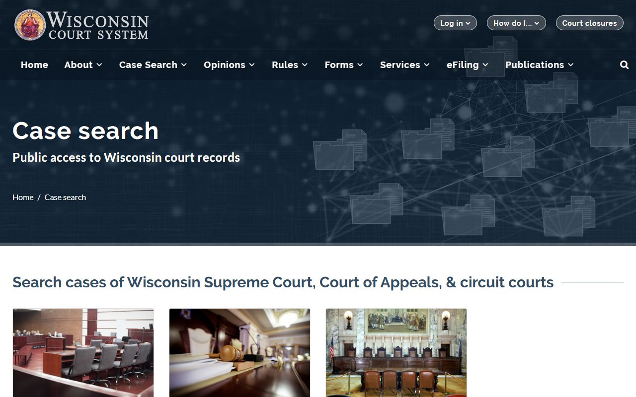 Wisconsin Traffic Court Records case search portal